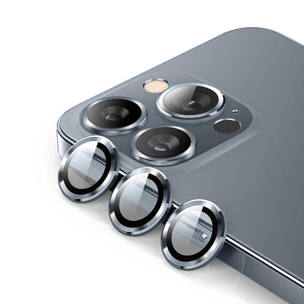 Linsskydd Aluminium + Härdat Glas iPhone 14 Pro Max grå