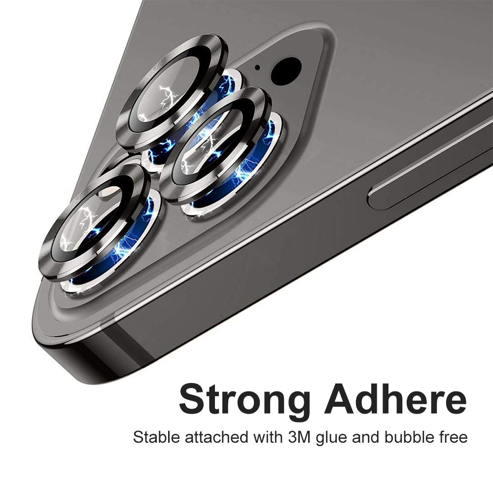 Linsskydd Aluminium + Härdat Glas iPhone 14 Pro grå