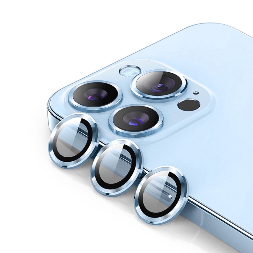 Linsskydd Aluminium+Härdat Glas iPhone 14 Pro/14 Pro Max blå