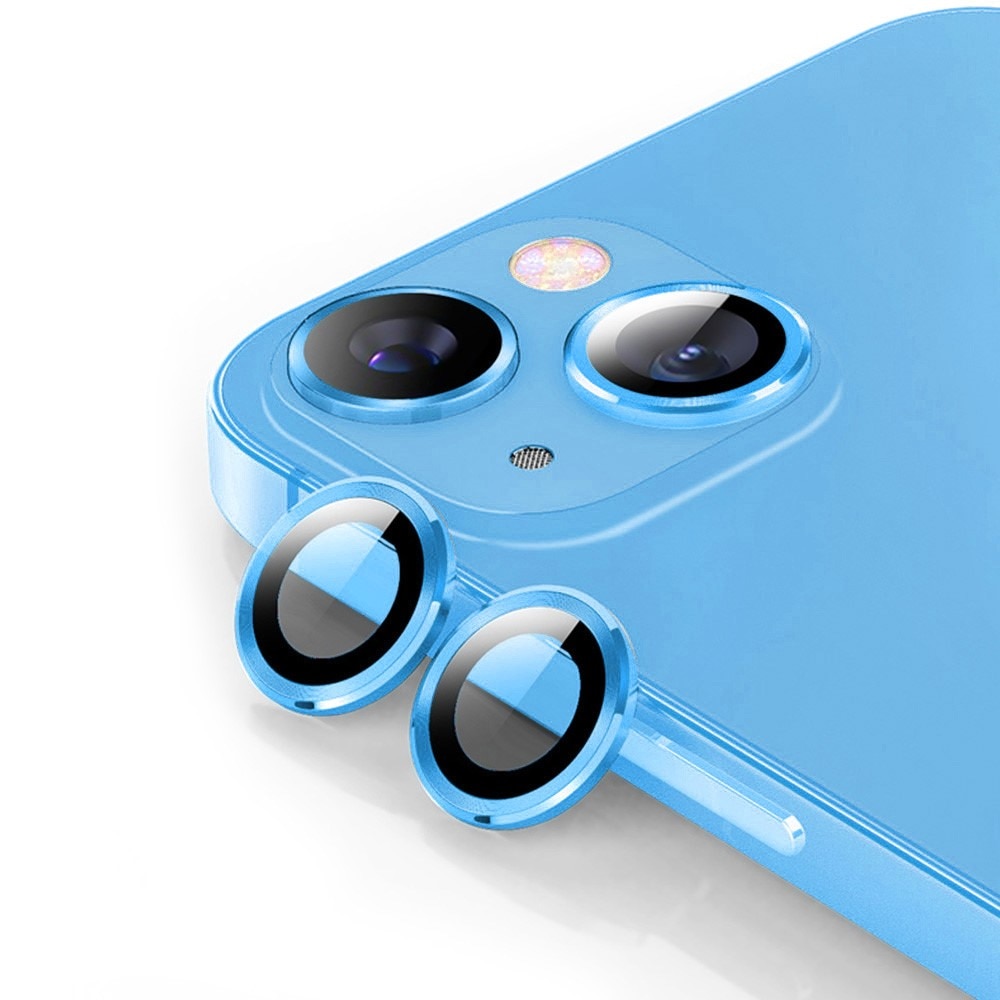 Linsskydd Aluminium + Härdat Glas iPhone 14 Plus blå