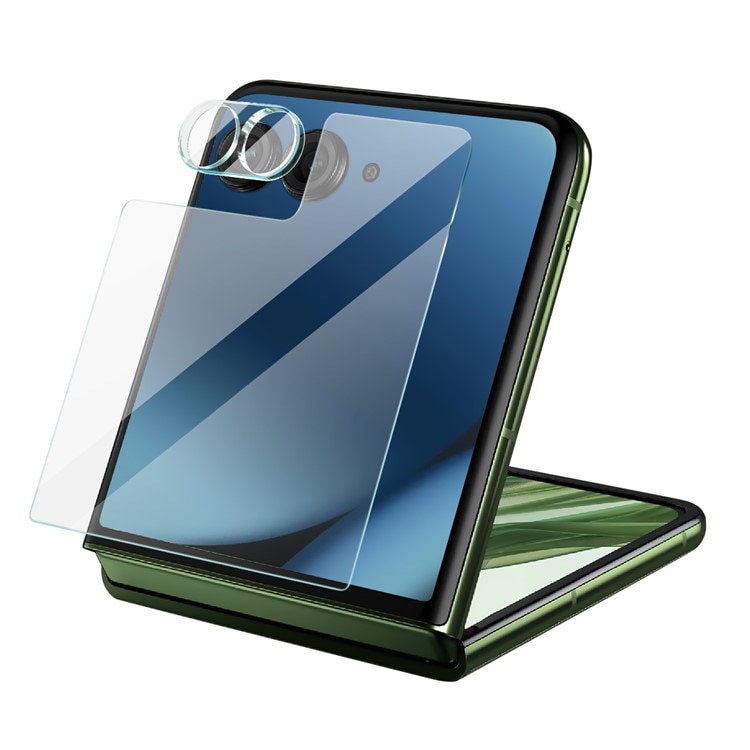 Härdat Glas Linsskydd + Ytterskärmskydd Motorola Razr 50 Ultra Genomskinlig