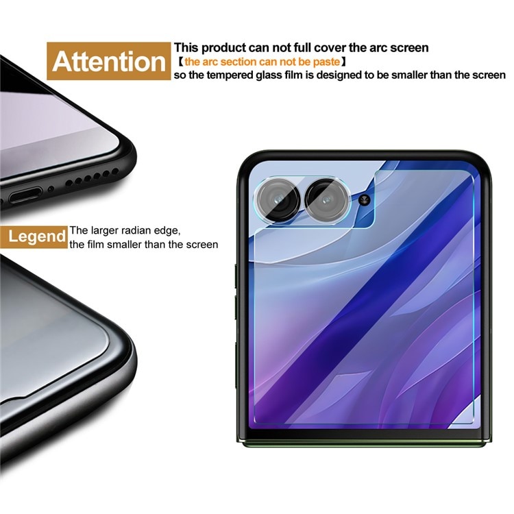Härdat Glas Linsskydd + Ytterskärmskydd Motorola Razr 60 Ultra Genomskinlig