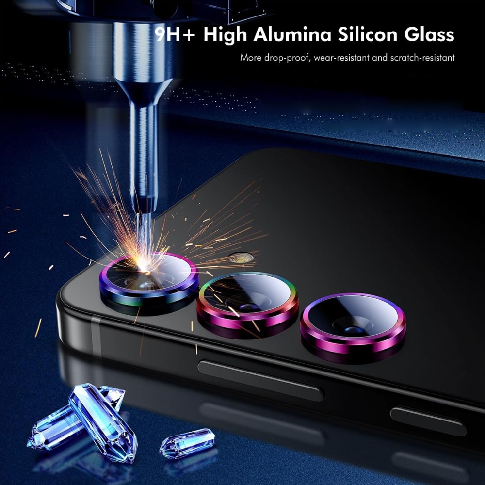 Linsskydd Aluminium + Härdat Glas Samsung Galaxy S24 FE Svart