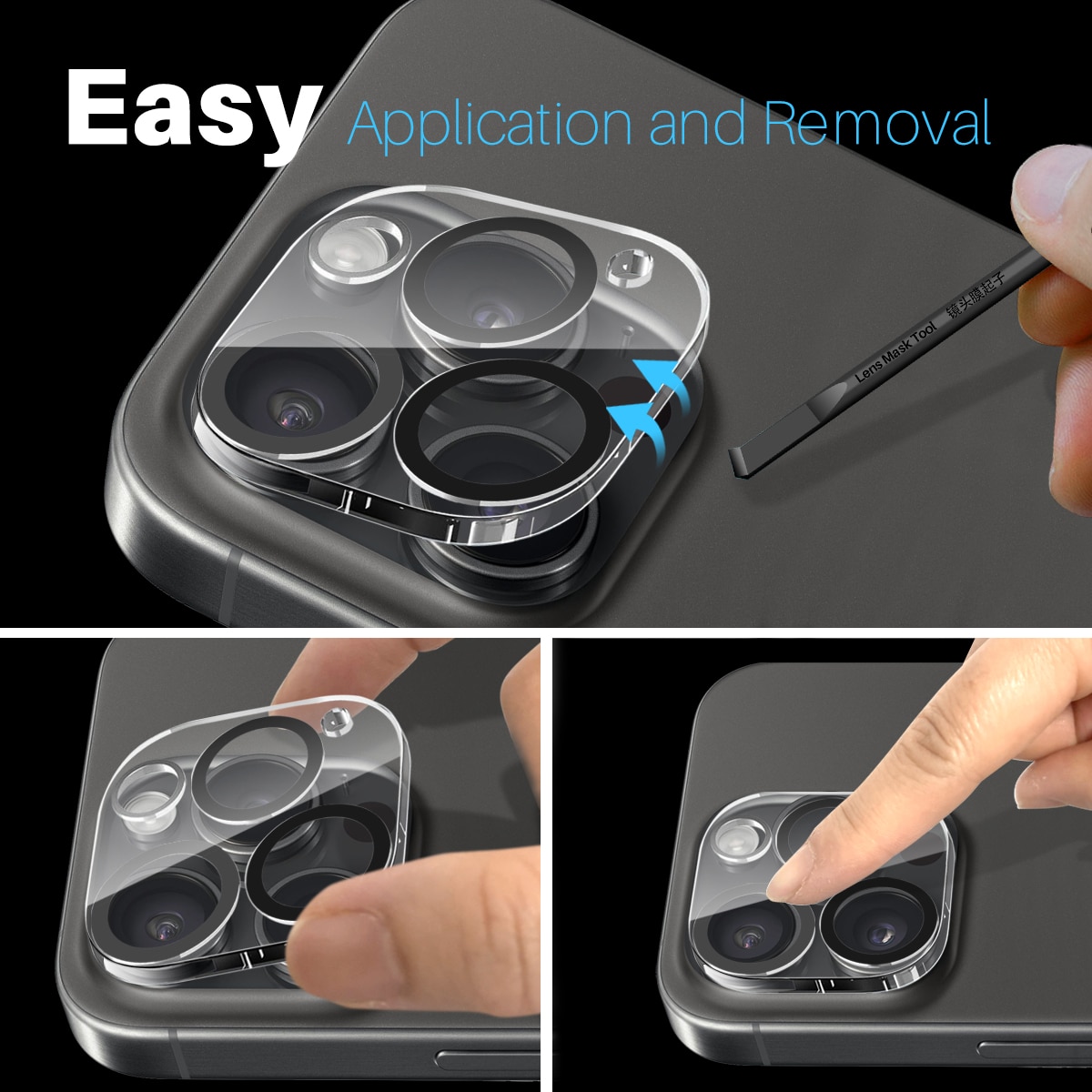 Kameraskydd Härdat Glas iPhone 15 Pro Max (2-pack)