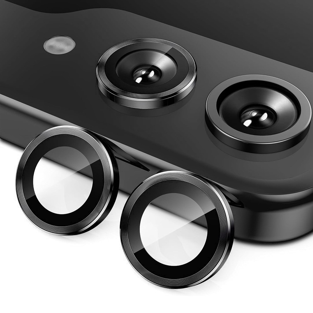 Linsskydd Aluminium + Härdat Glas Samsung Galaxy Z Flip 7 Svart