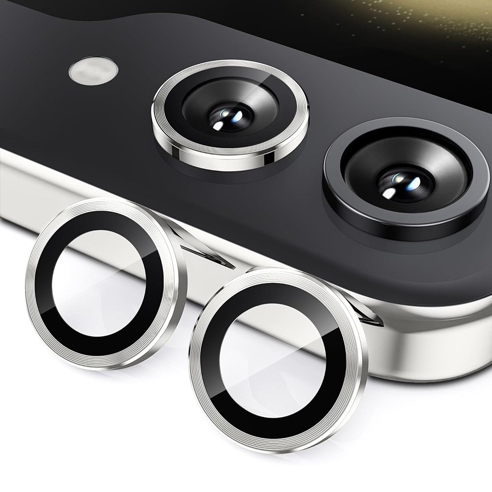 Linsskydd Aluminium + Härdat Glas Samsung Galaxy Z Flip 7 Silver