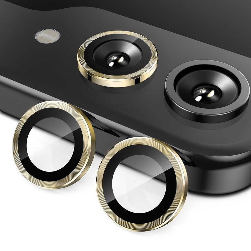 Linsskydd Aluminium + Härdat Glas Samsung Galaxy Z Flip 7 Guld