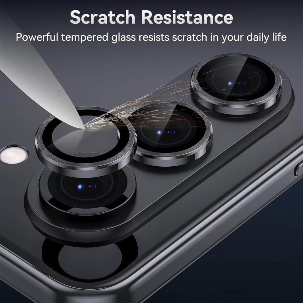 Linsskydd Aluminium + Härdat Glas Samsung Galaxy Z Fold 7 Svart