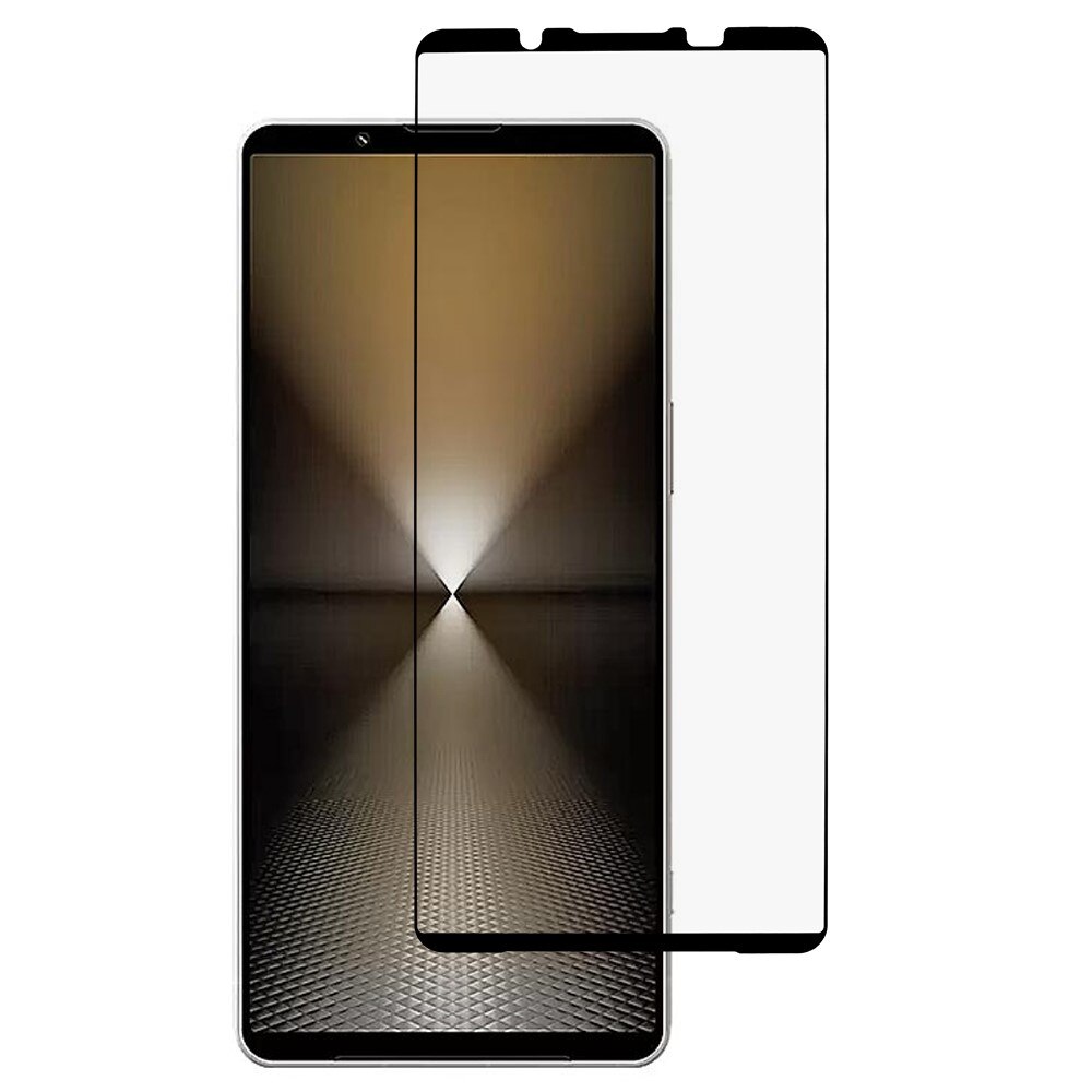 Heltäckande Härdat Glas Skärmskydd Sony Xperia 1 VII svart