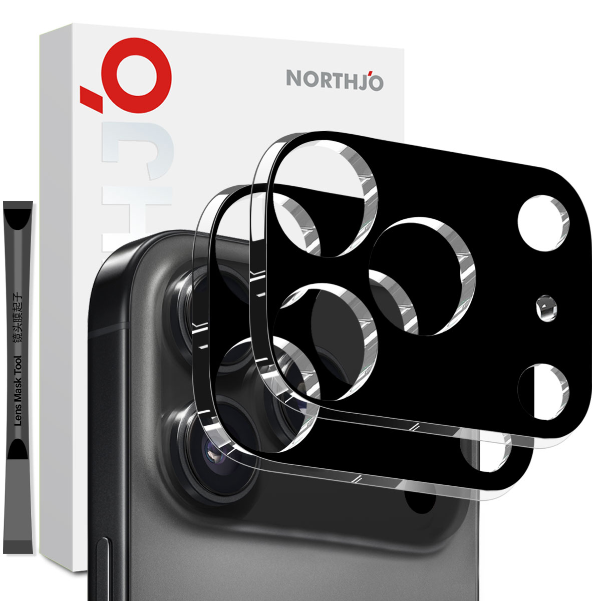 Kameraskydd Härdat Glas iPhone 17 Pro (2-pack) svart