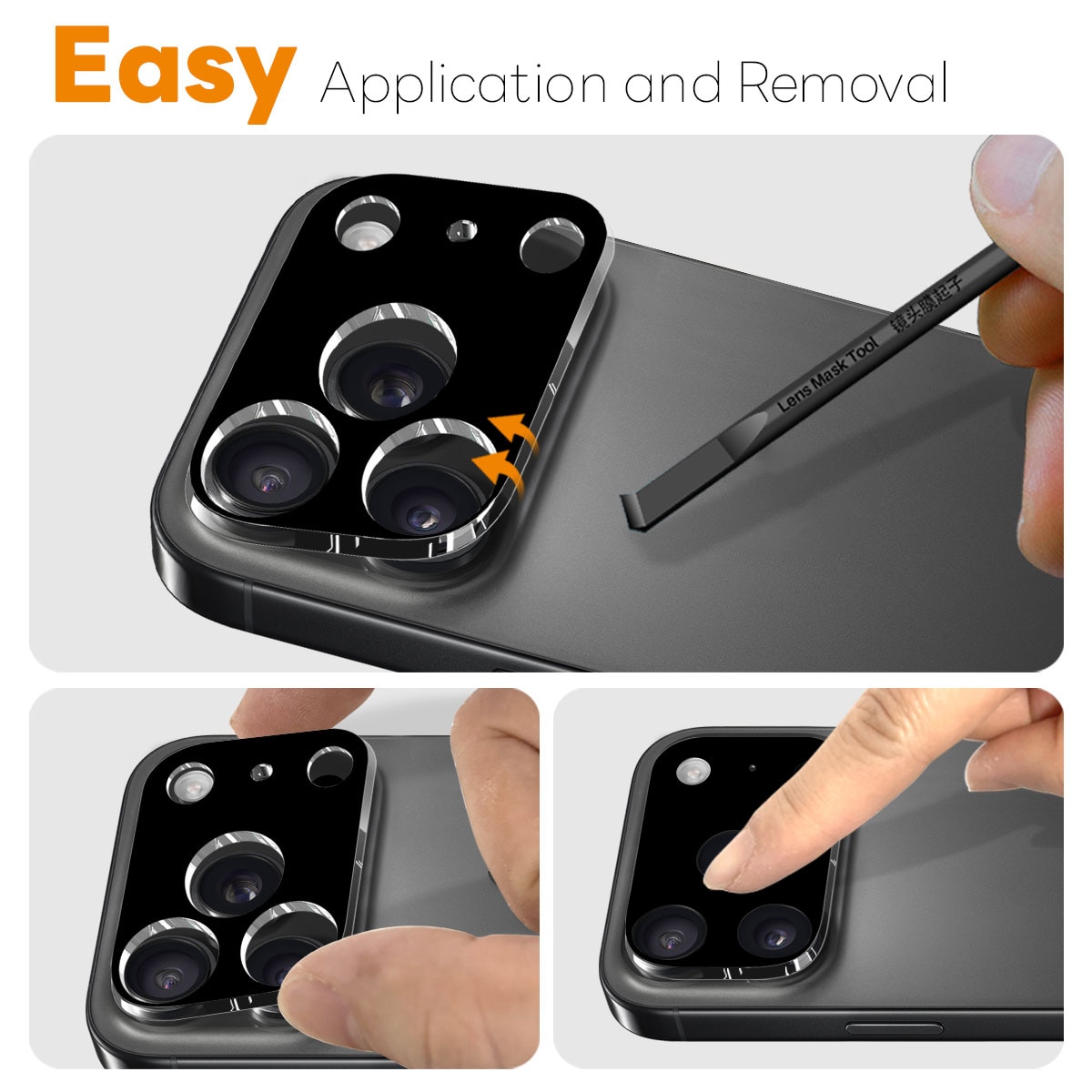 Kameraskydd Härdat Glas iPhone 17 Pro Max (2-pack) svart