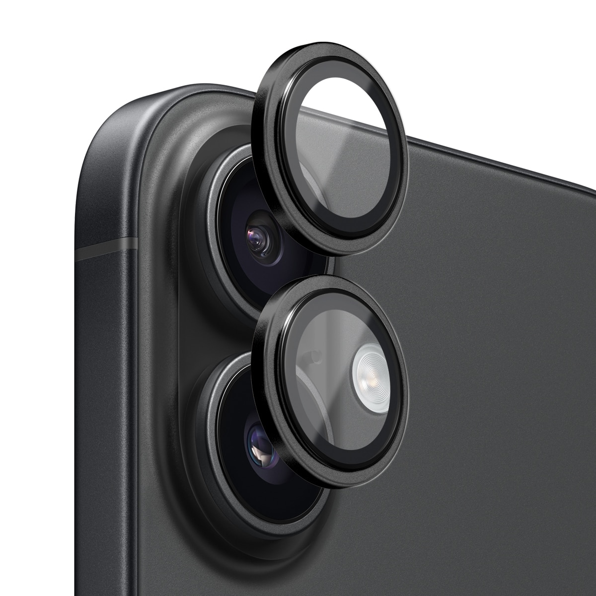Linsskydd Härdat Glas Aluminium iPhone 17 Svart