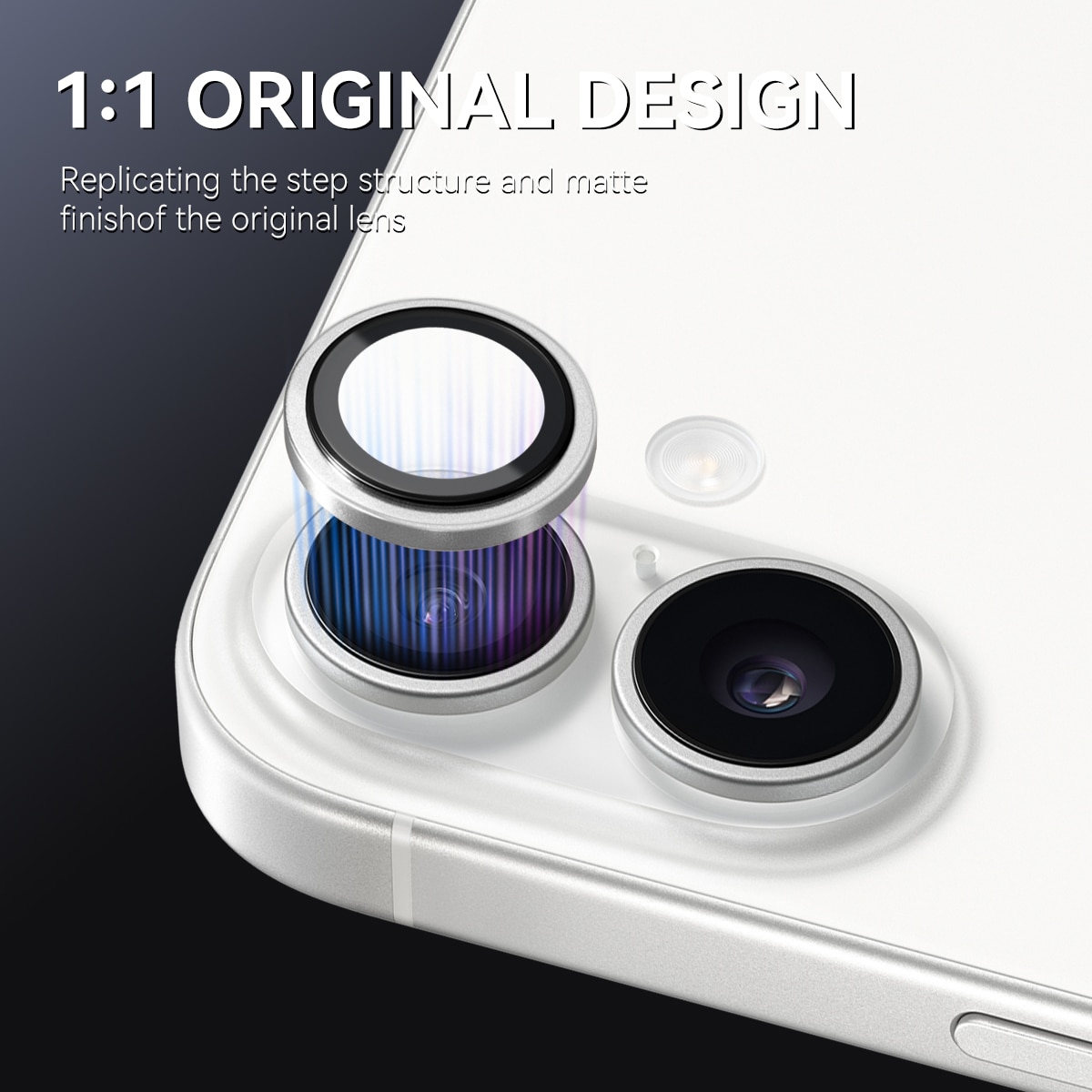 Linsskydd Härdat Glas Aluminium iPhone 17 Silver