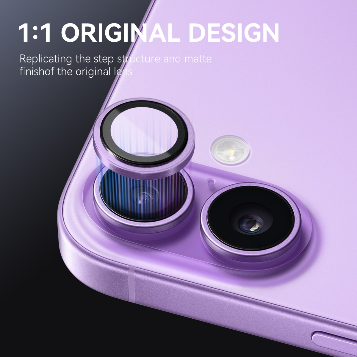 Linsskydd Härdat Glas Aluminium iPhone 17 Lila