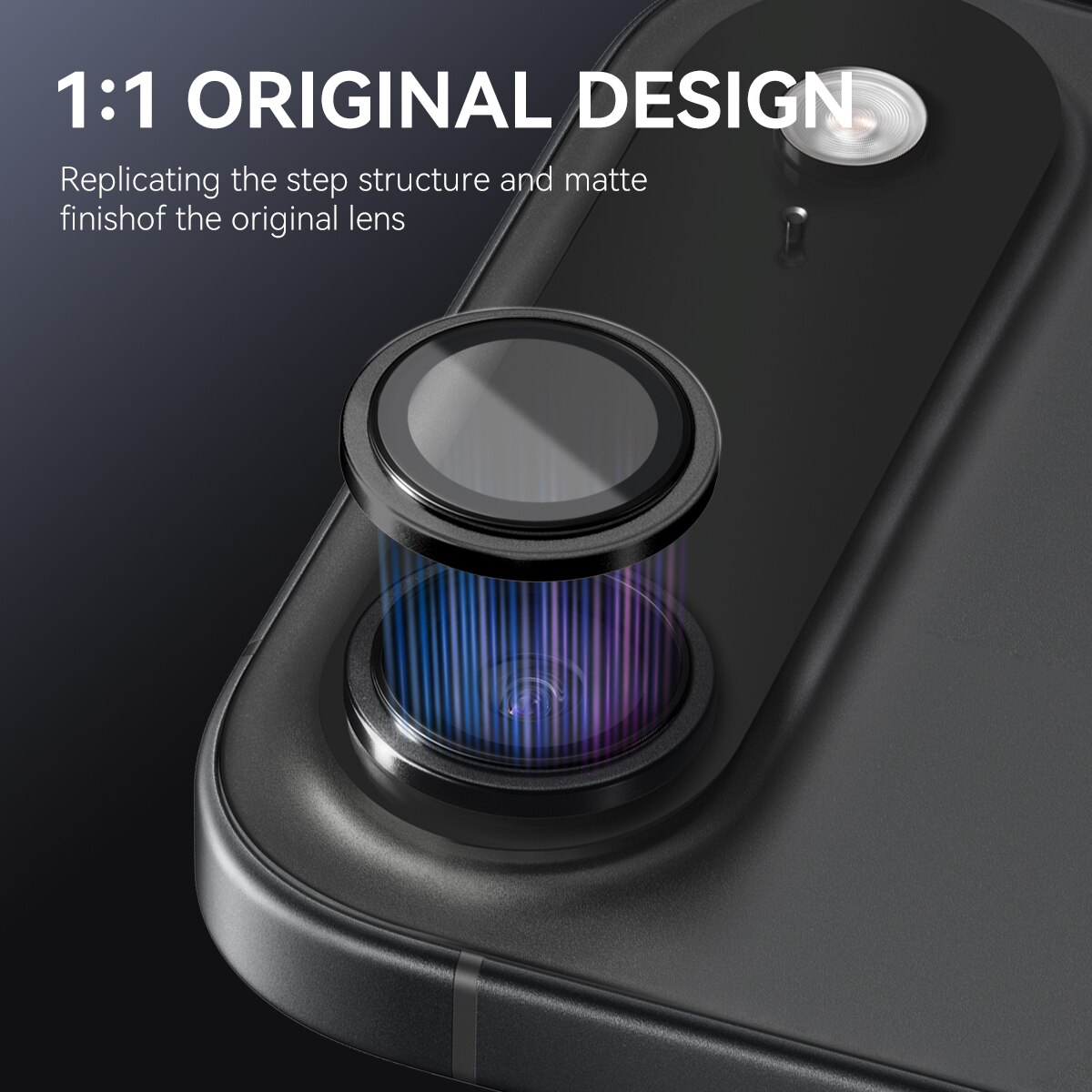 Linsskydd Härdat Glas Aluminium iPhone 17 Air Svart