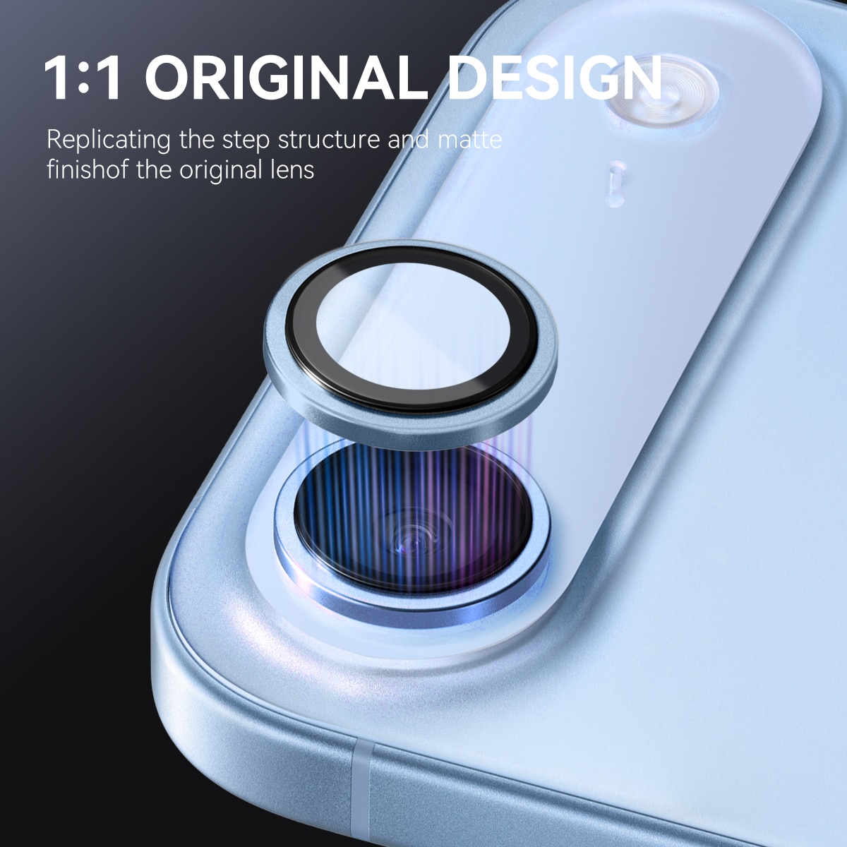 Linsskydd Härdat Glas Aluminium iPhone 17 Air Blå