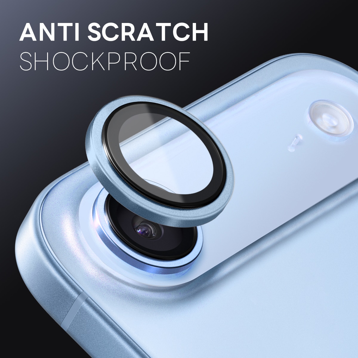 Linsskydd Härdat Glas Aluminium iPhone 17 Air Blå