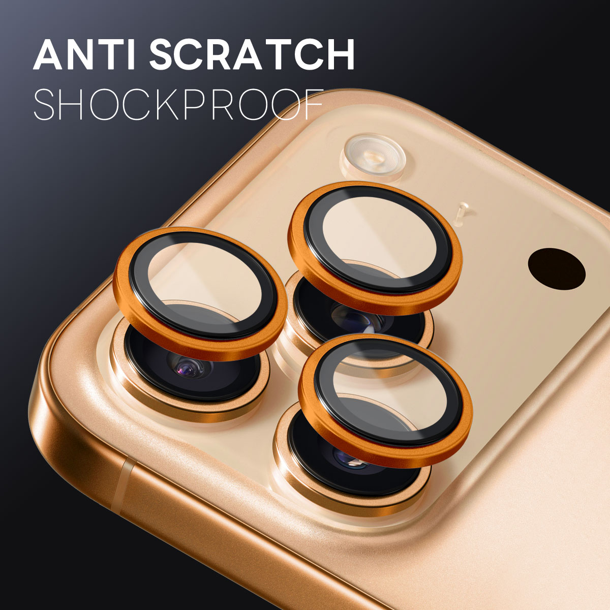 Linsskydd Härdat Glas Aluminium iPhone 17 Pro Max Svart