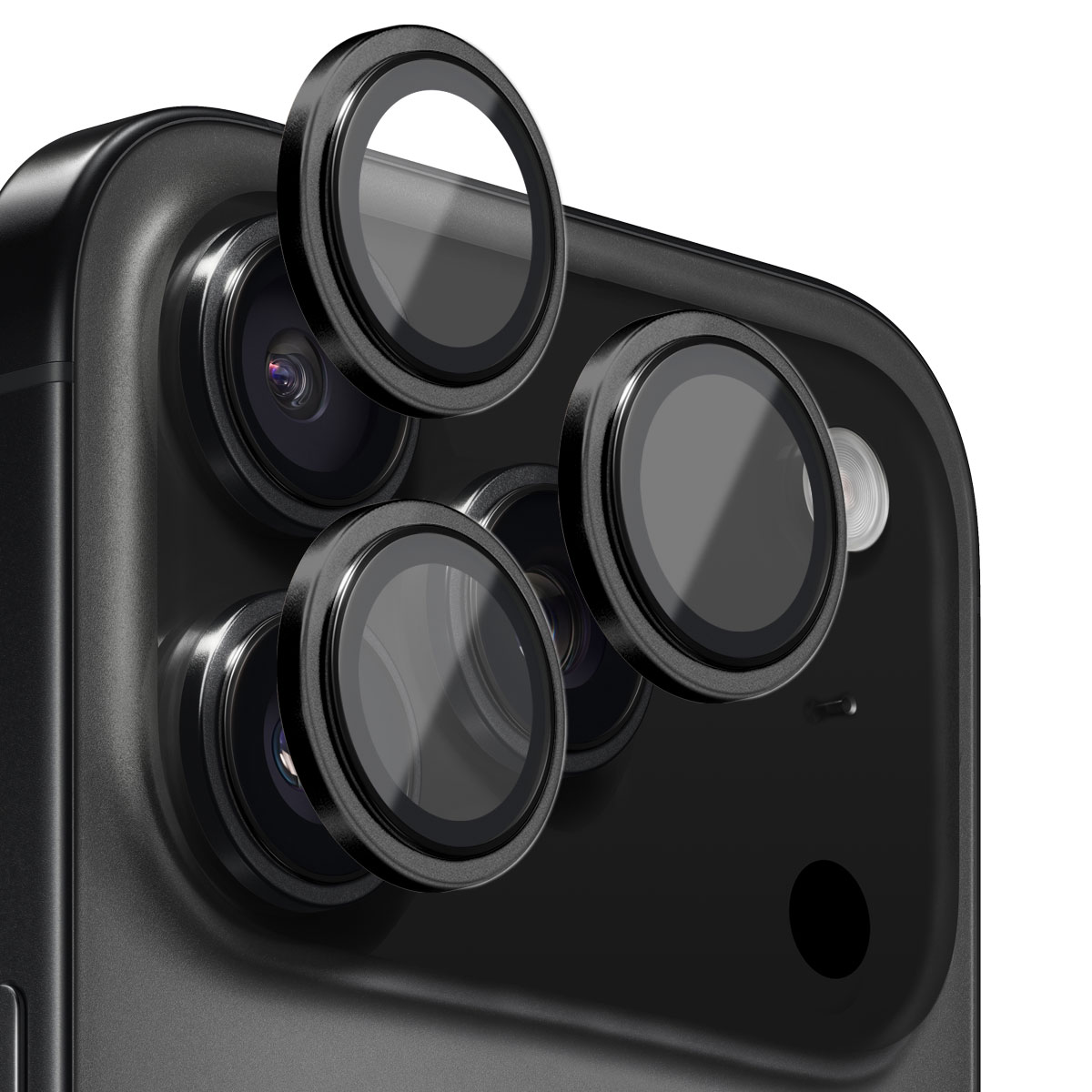 Linsskydd Härdat Glas Aluminium iPhone 17 Pro Max Svart