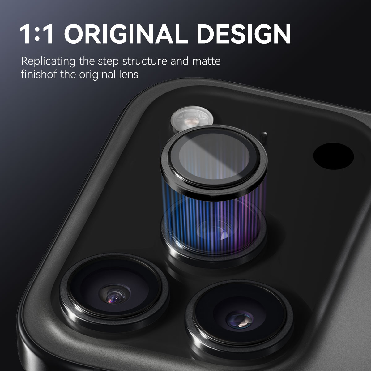 Linsskydd Härdat Glas Aluminium iPhone 17 Pro Svart