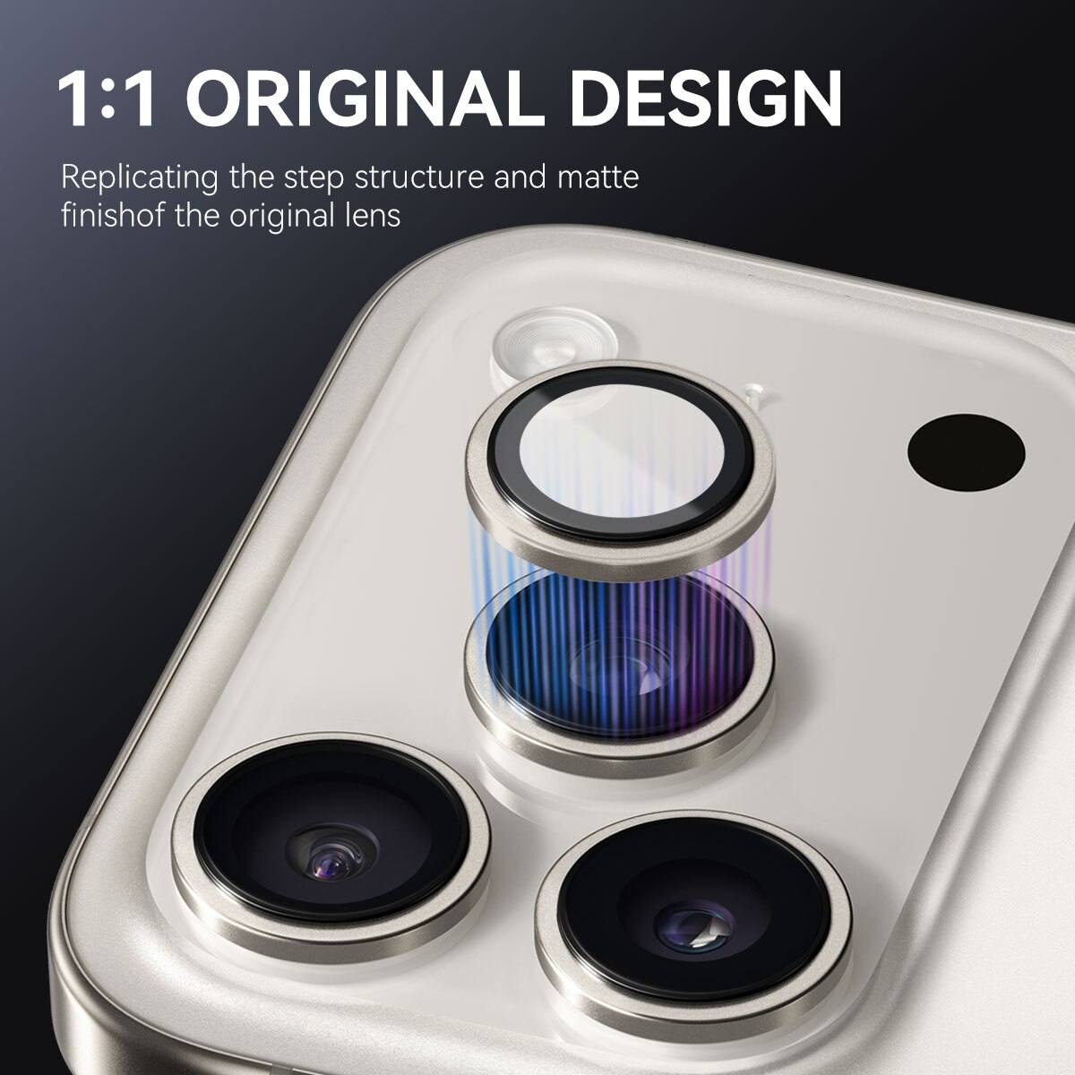 Linsskydd Härdat Glas Aluminium iPhone 17 Pro Grå