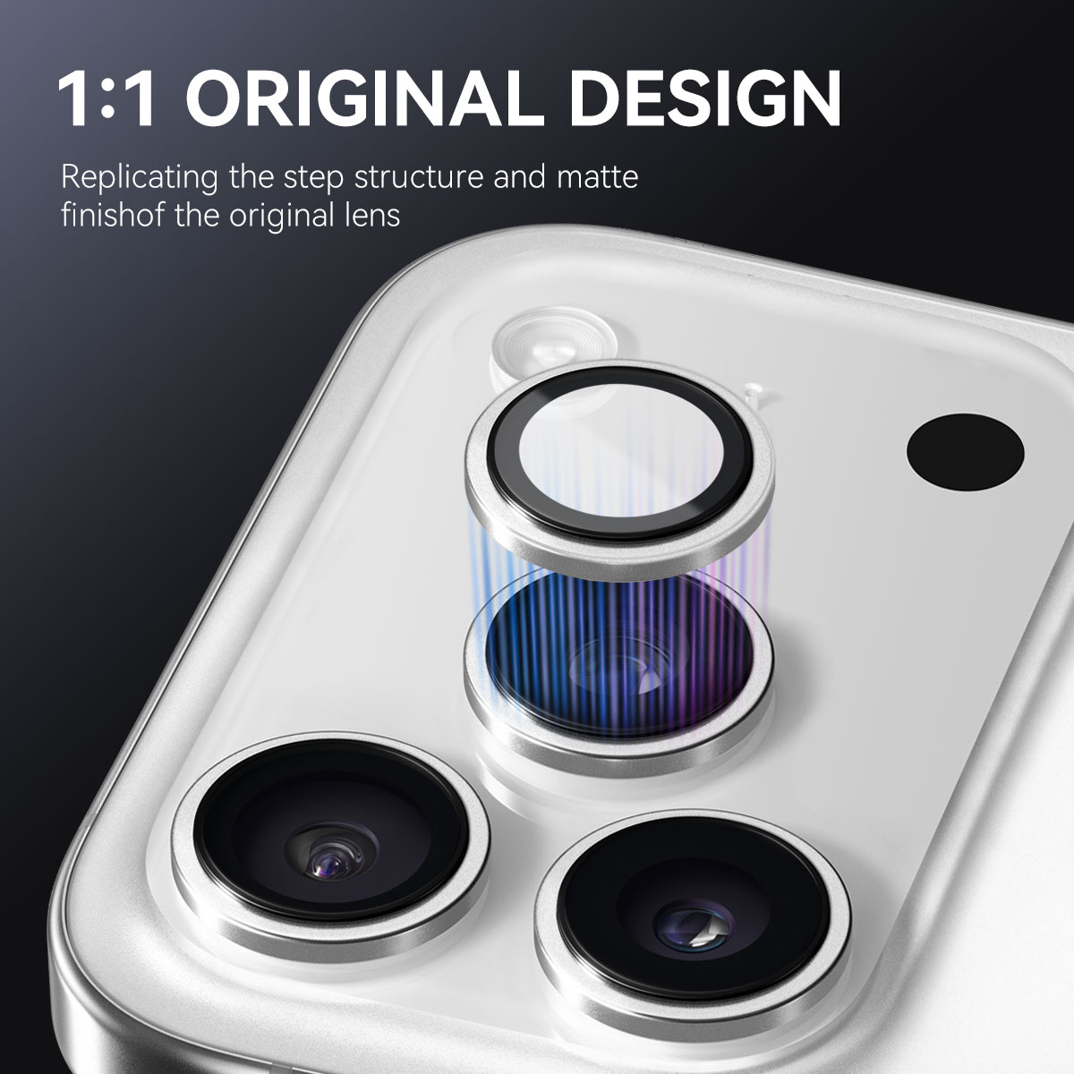 Linsskydd Härdat Glas Aluminium iPhone 17 Pro Silver