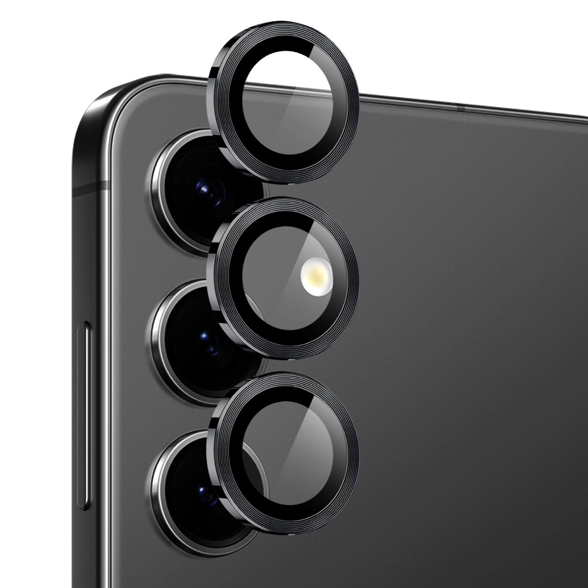 Linsskydd Härdat Glas Aluminium Samsung Galaxy S25 FE Svart