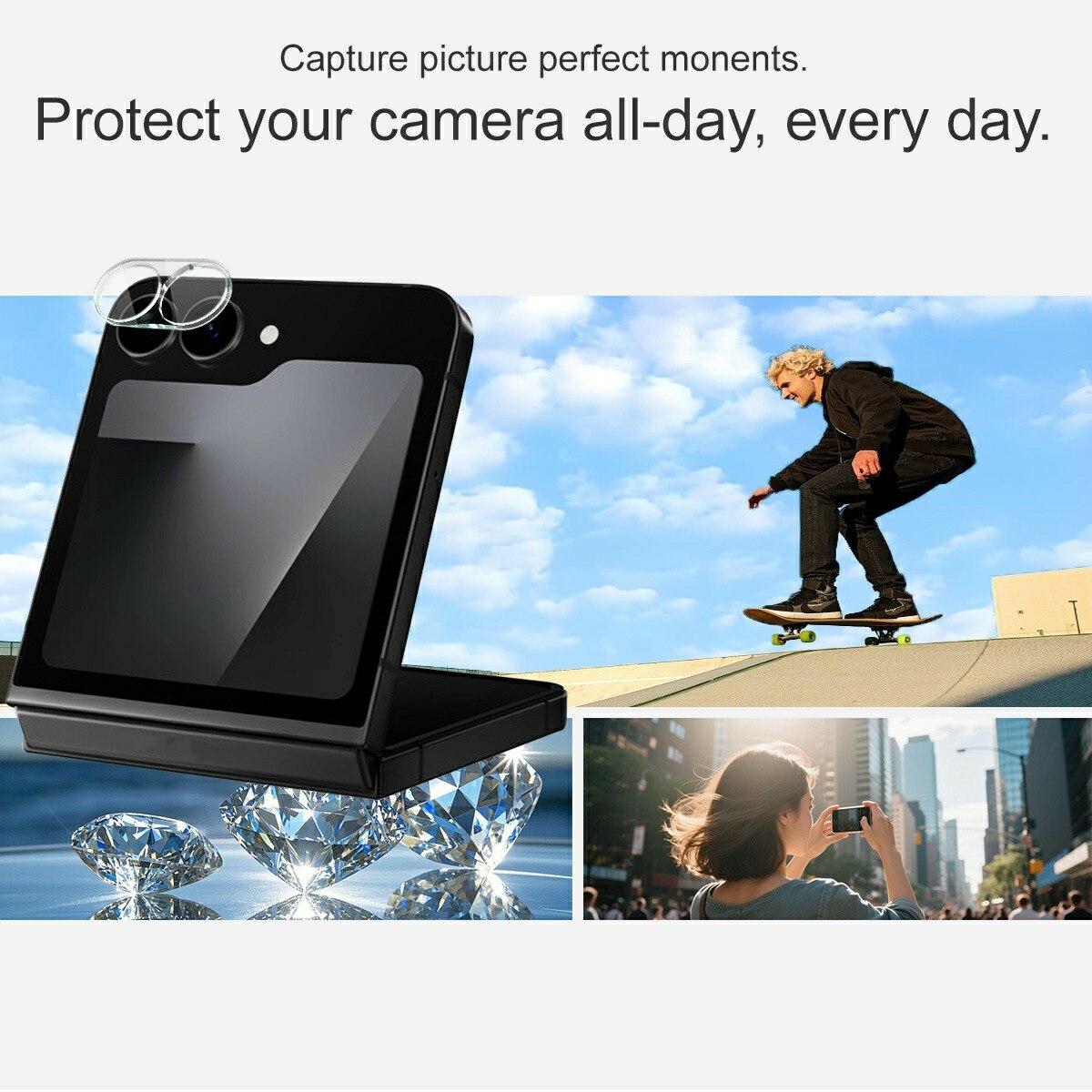 Härdat Glas 0.2mm Linsskydd Samsung Galaxy Z Flip 7 FE Genomskinlig
