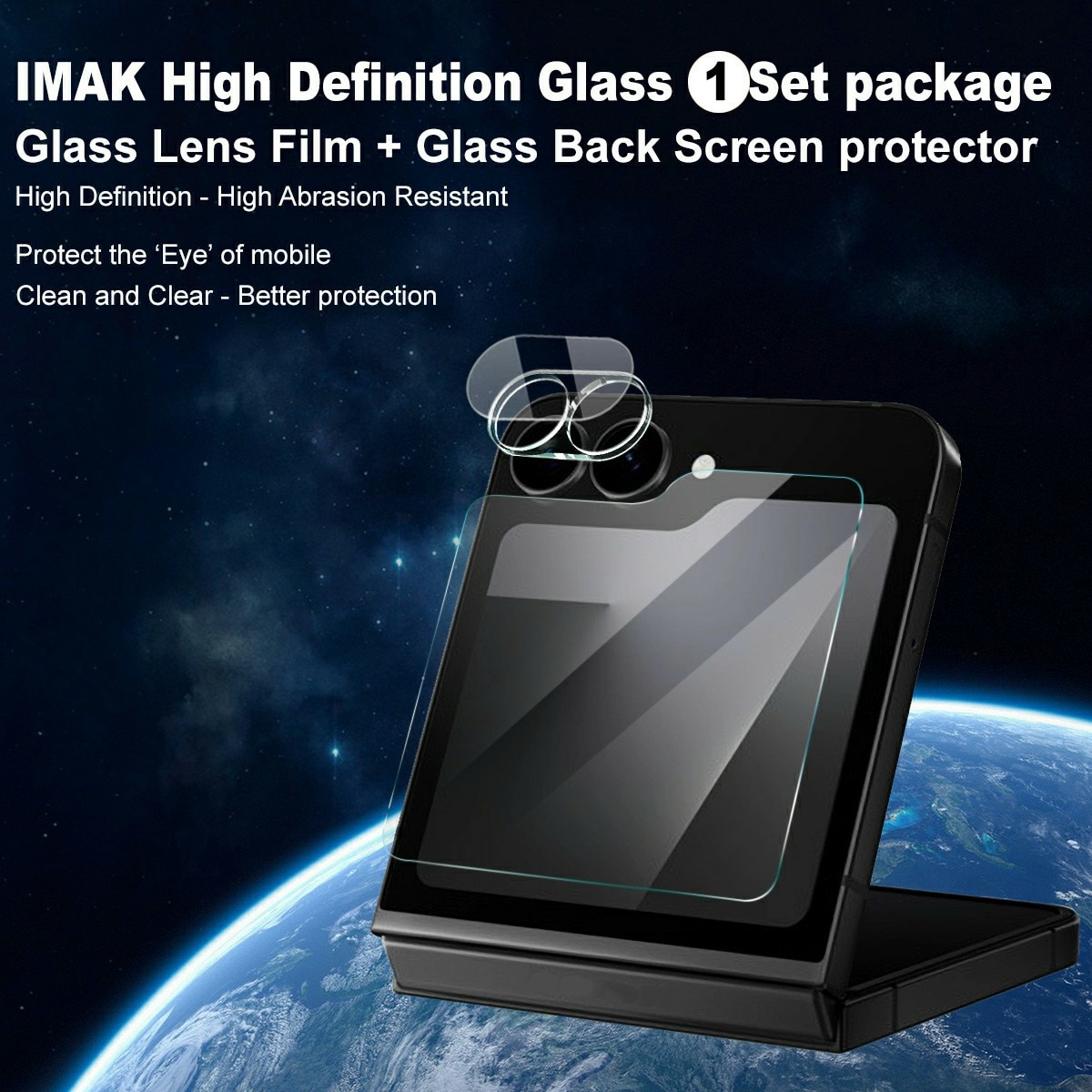 Härdat Glas Linsskydd + Ytterskärmskydd Samsung Galaxy Z Flip 7 FE Genomskinlig