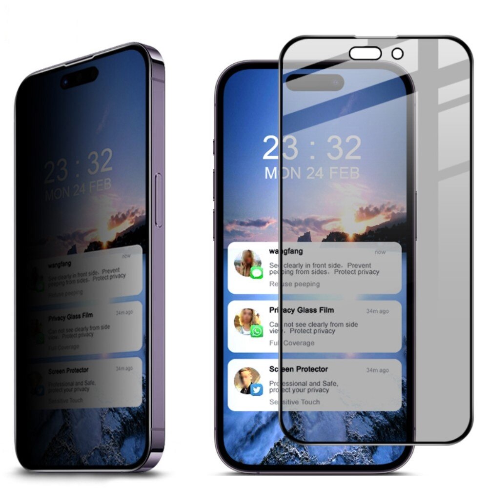 Heltäckande Privacy Skärmskydd iPhone 14 Pro