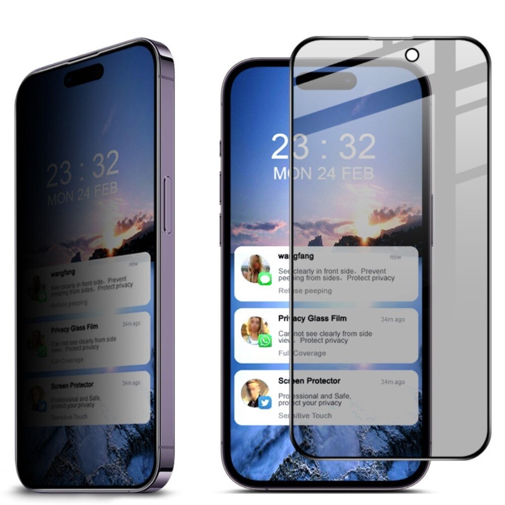 Heltäckande Privacy Skärmskydd iPhone 14 Pro Max