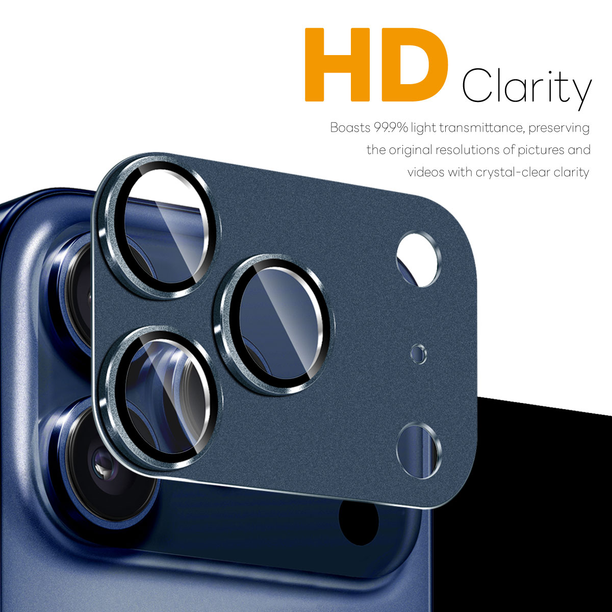 Kameraskydd Härdat Glas Metall iPhone 17 Pro Blå