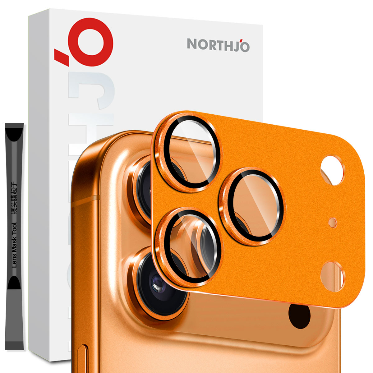 Kameraskydd Härdat Glas Metall iPhone 17 Pro Max Orange