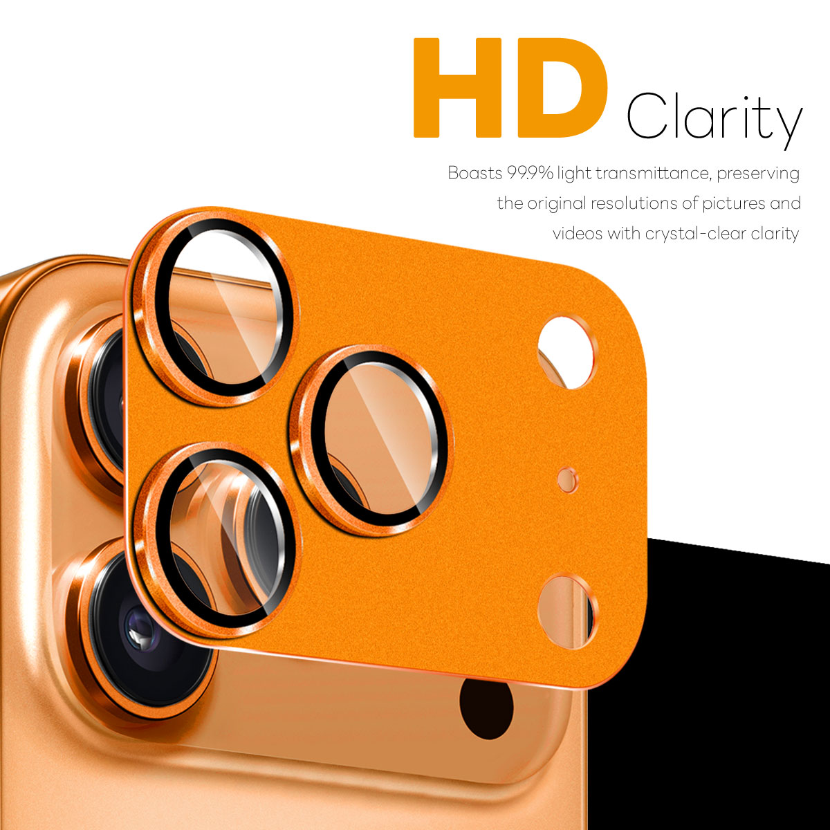 Kameraskydd Härdat Glas Metall iPhone 17 Pro Max Orange