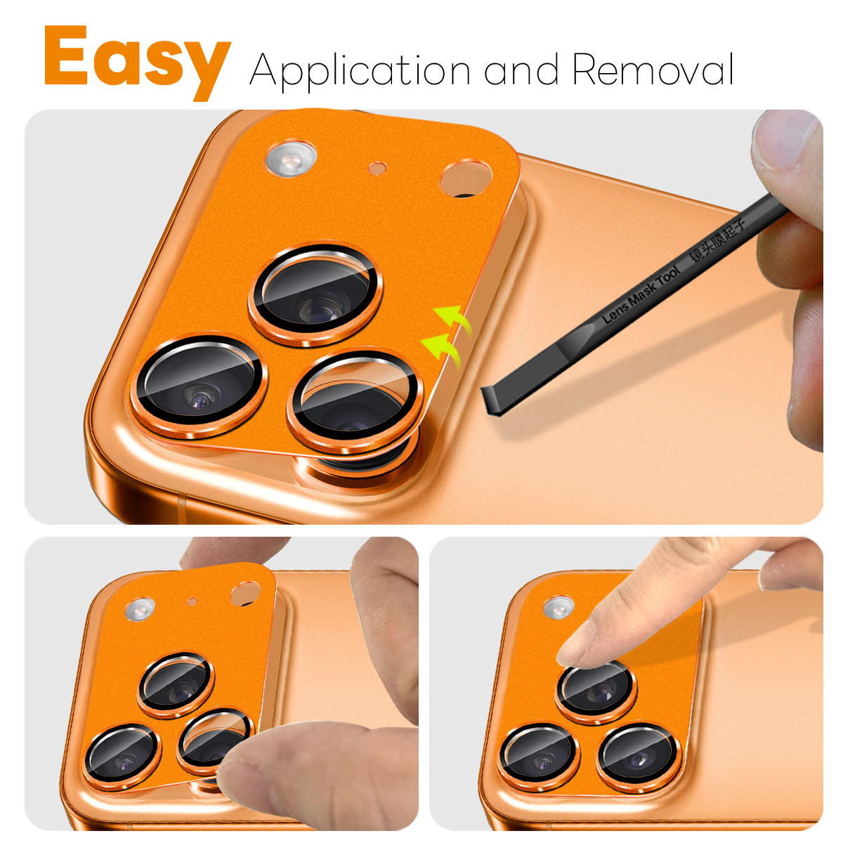 Kameraskydd Härdat Glas Metall iPhone 17 Pro Max Orange
