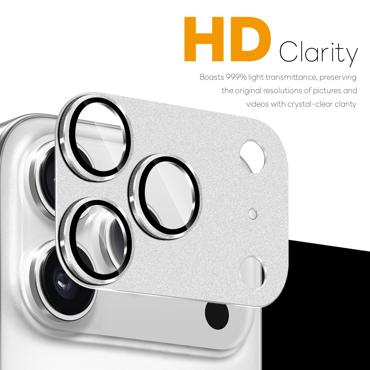 Kameraskydd Härdat Glas Metall iPhone 17 Pro Max Silver