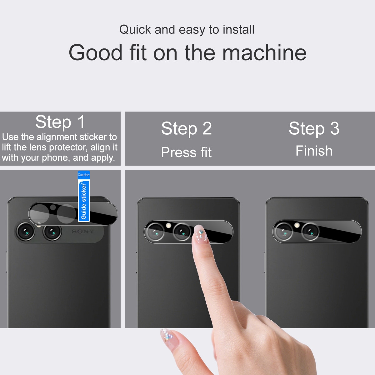 Härdat Glas 0.2mm Linsskydd Sony Xperia 10 VII Svart