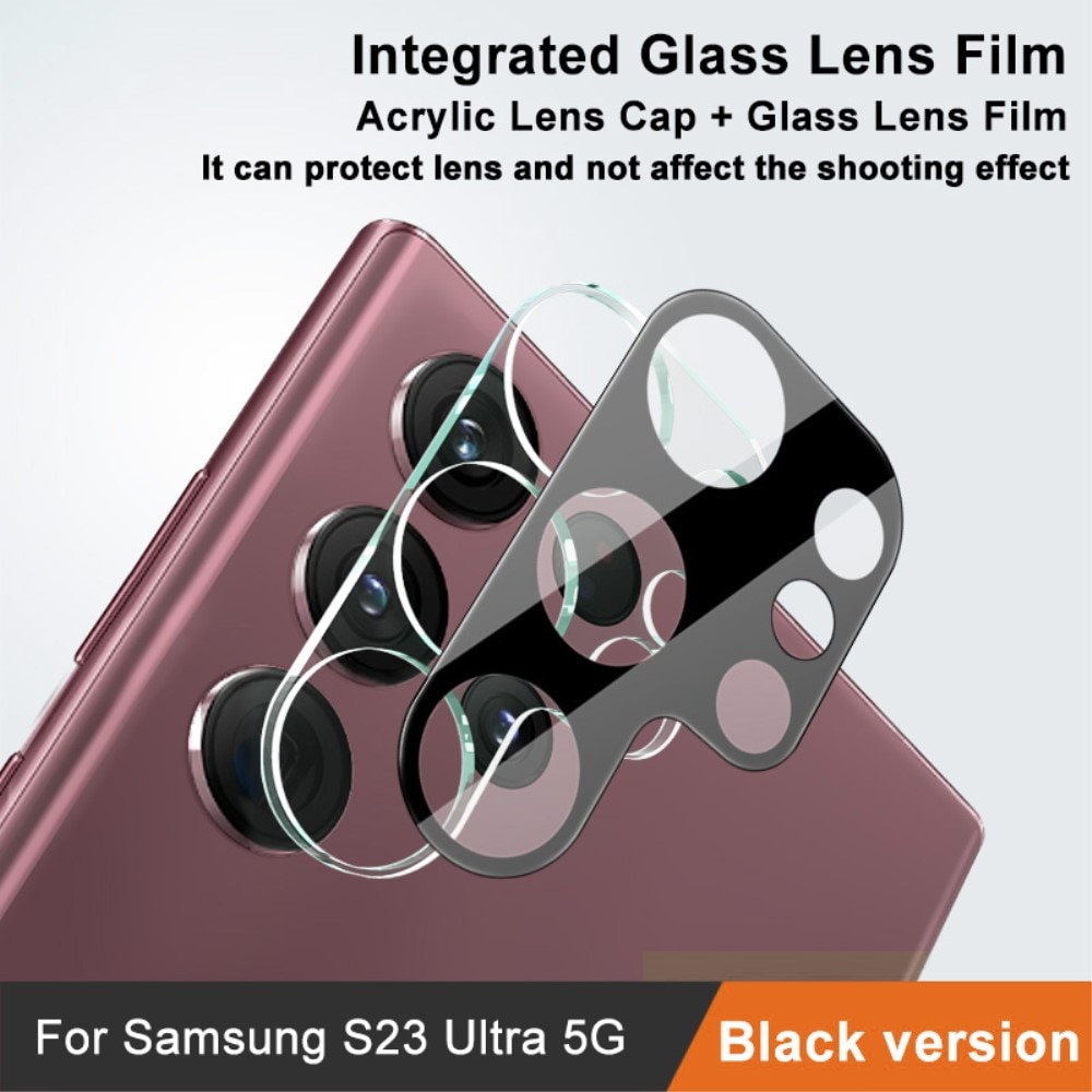 Härdat Glas 0.2mm Linsskydd Samsung Galaxy S23 Ultra svart