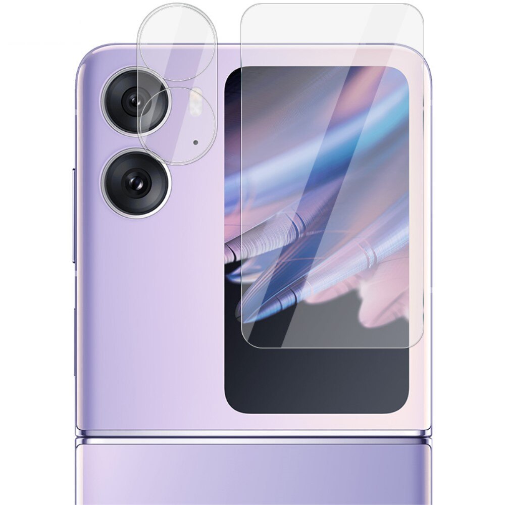 Härdat Glas Linsskydd + Ytterskärmskydd Oppo Find N2 Flip Genomskinlig
