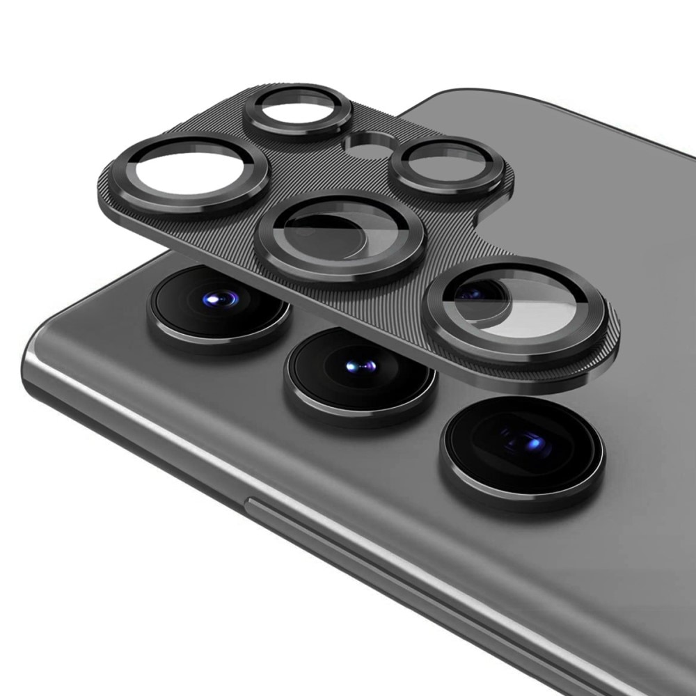 Kameraskydd Aluminium + Härdat Glas Samsung Galaxy S23 Ultra svart