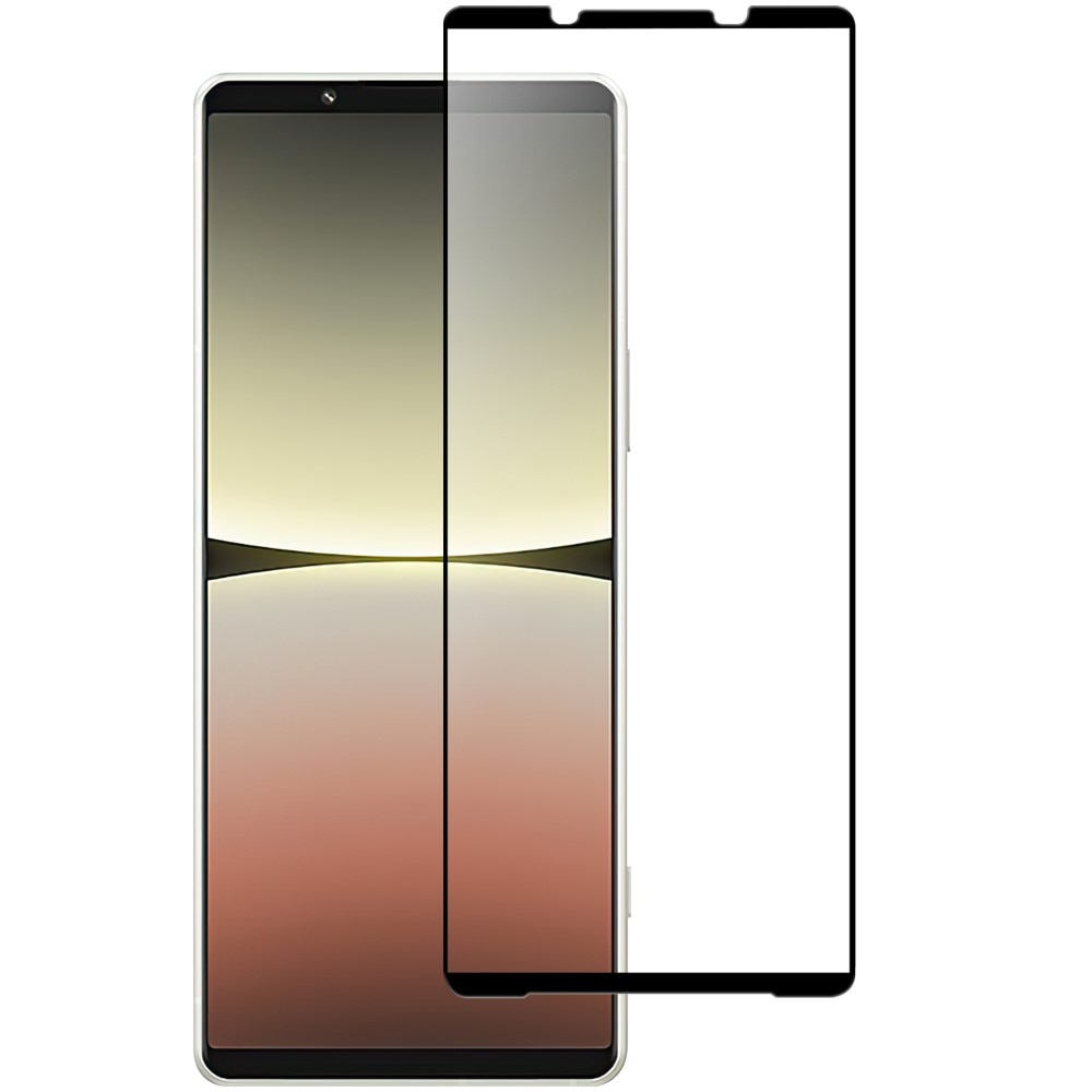 Heltäckande Härdat Glas Skärmskydd Sony Xperia 10 V svart