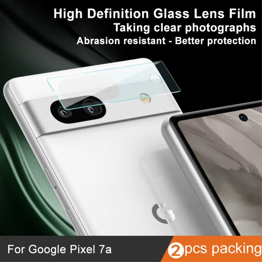 2-pack Härdat Glas Linsskydd Google Pixel 7a transparent