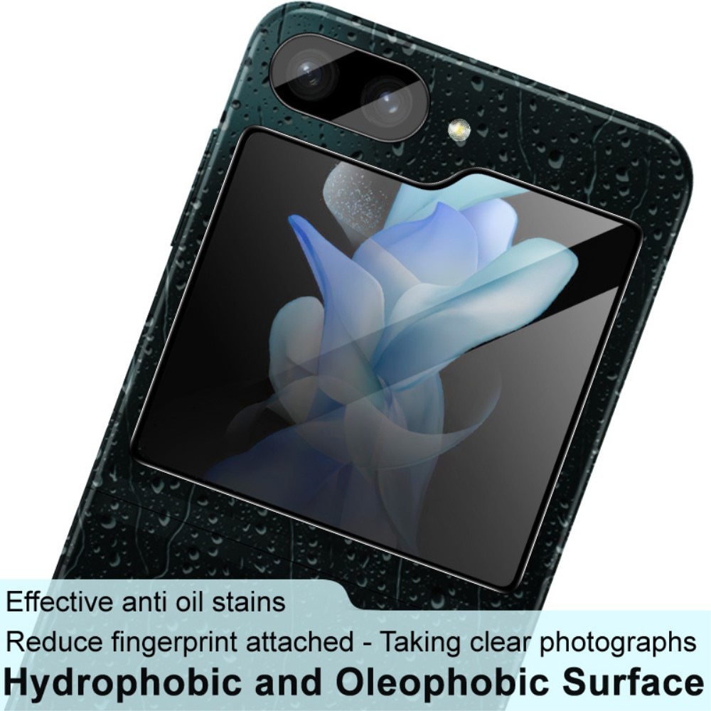 Härdat Glas Linsskydd + Ytterskärmskydd Samsung Galaxy Z Flip 5 Svart