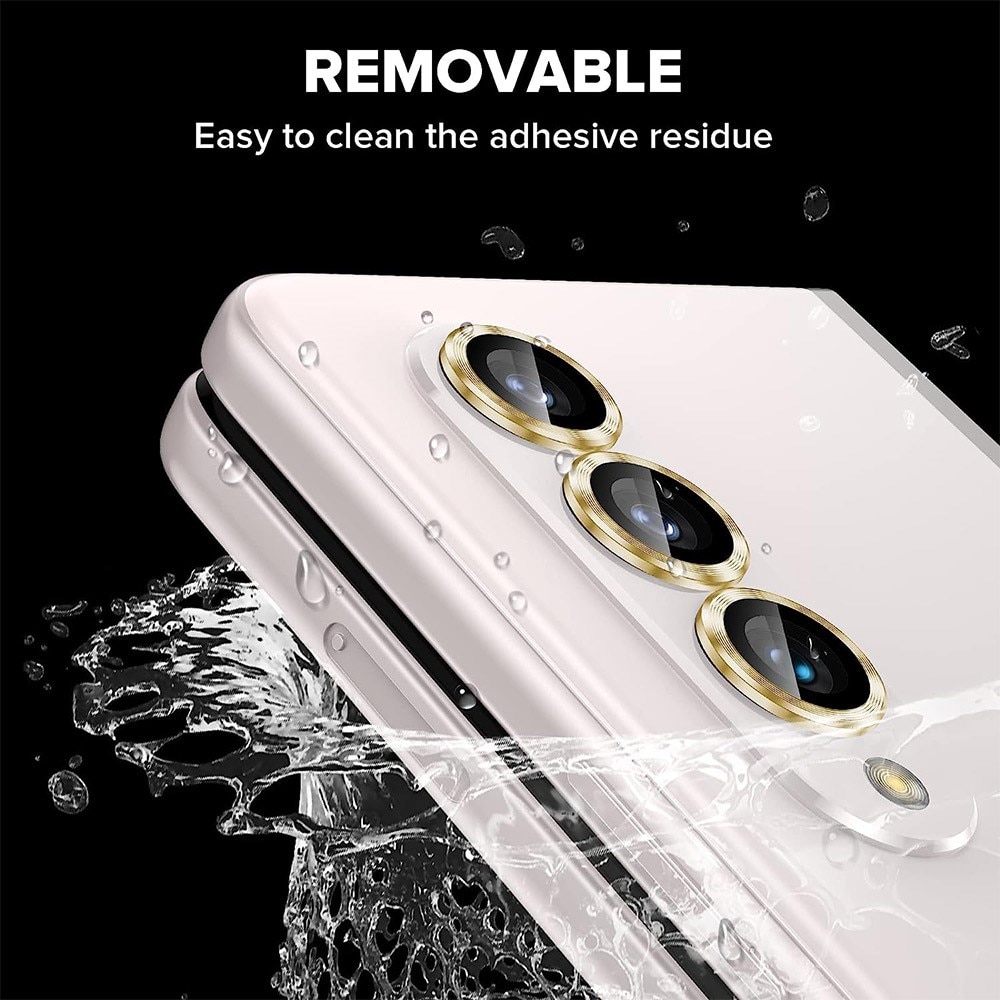 Linsskydd Aluminium + Härdat Glas Samsung Galaxy Z Fold 5 guld