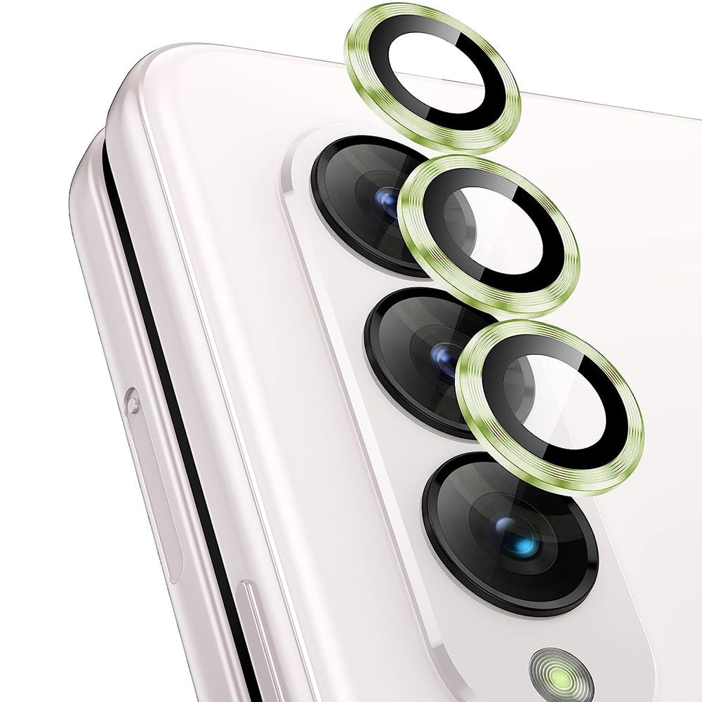 Linsskydd Aluminium + Härdat Glas Samsung Galaxy Z Fold 5 grön