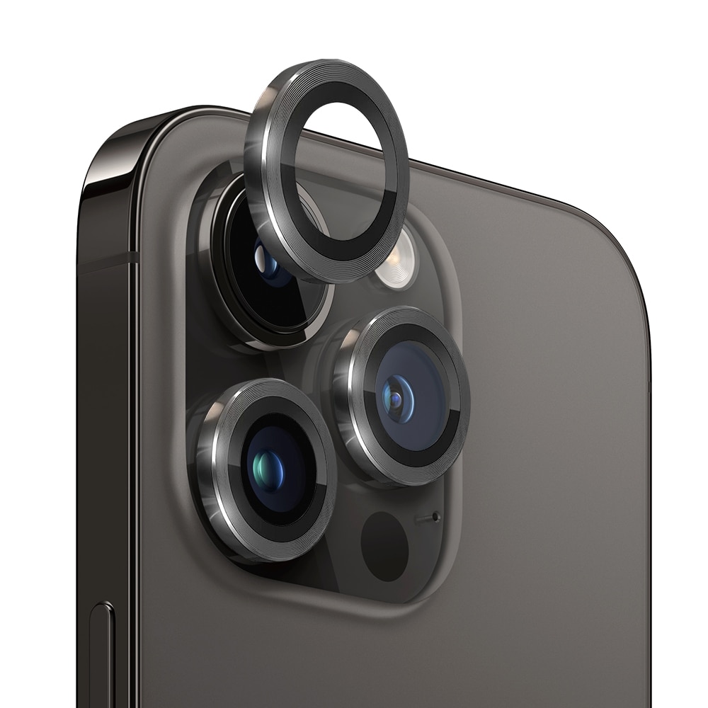Linsskydd Härdat Glas Aluminium iPhone 12 Pro Svart