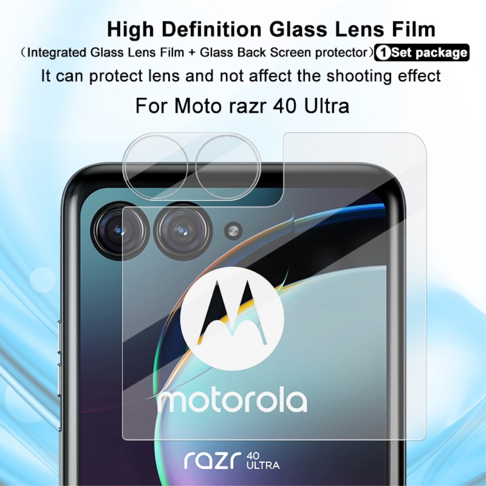 Härdat Glas Linsskydd + Ytterskärmskydd Motorola Razr 40 Ultra