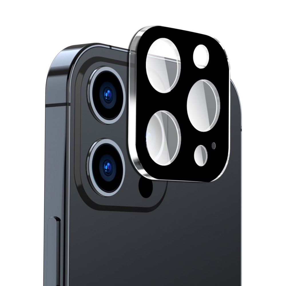 Härdat Glas Kameraskydd iPhone 15 Pro Max svart