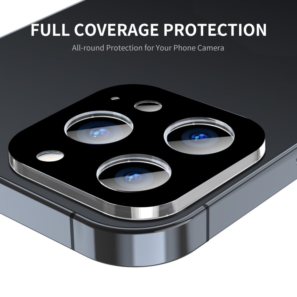 Härdat Glas Kameraskydd iPhone 15 Pro svart