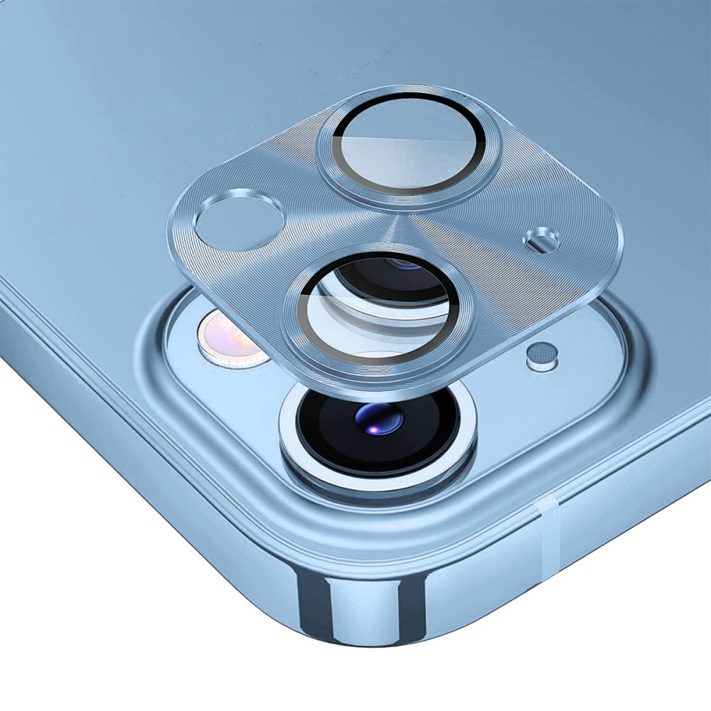 Kameraskydd Aluminium + Härdat Glas iPhone 15 Plus blå